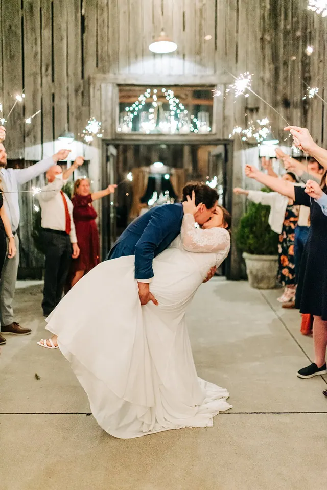 Sparklers in the courtyard