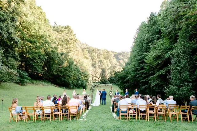 Lauren & Garrett in the wooded cove