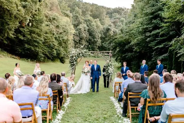 Lauren & Garrett in the wooded cove